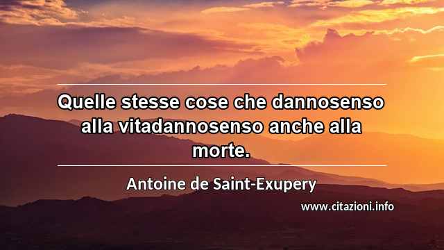 “Quelle stesse cose che dannosenso alla vitadannosenso anche alla morte.”