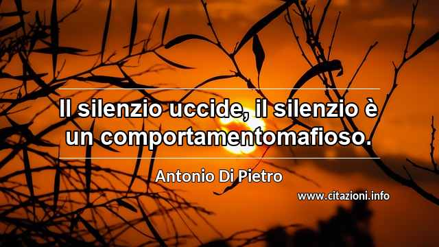 “Il silenzio uccide, il silenzio è un comportamentomafioso.”