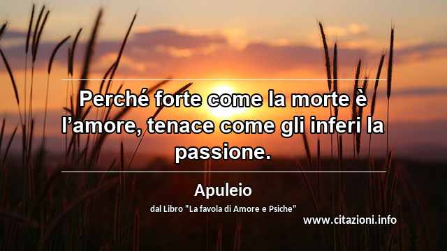 “Perché forte come la morte è l’amore, tenace come gli inferi la passione.”