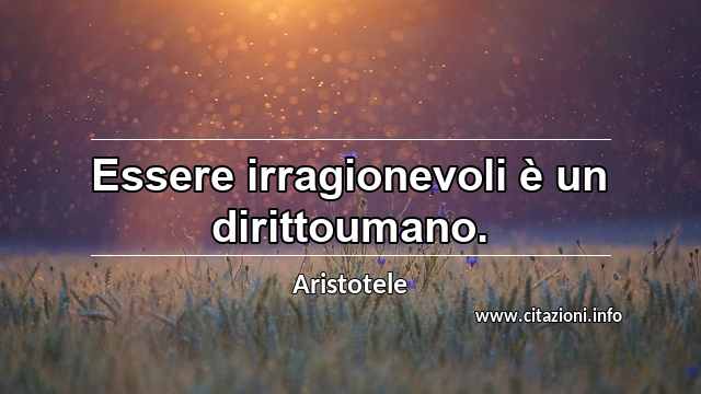 “Essere irragionevoli è un dirittoumano.”