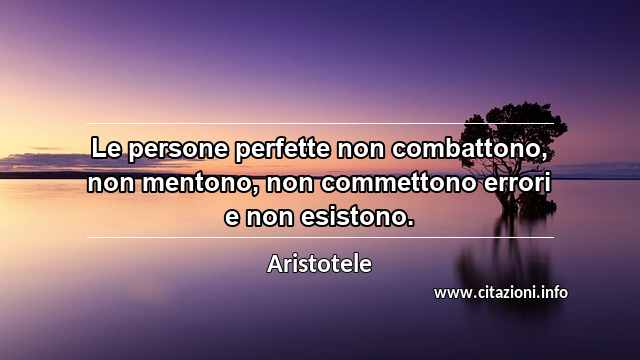 “Le persone perfette non combattono, non mentono, non commettono errori e non esistono.”