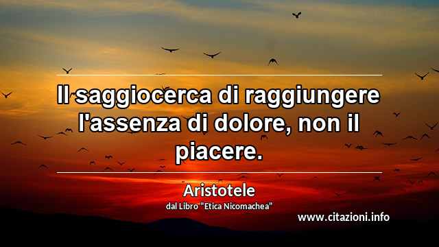 “Il saggiocerca di raggiungere l'assenza di dolore, non il piacere.”