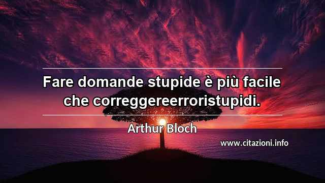 “Fare domande stupide è più facile che correggereerroristupidi.”