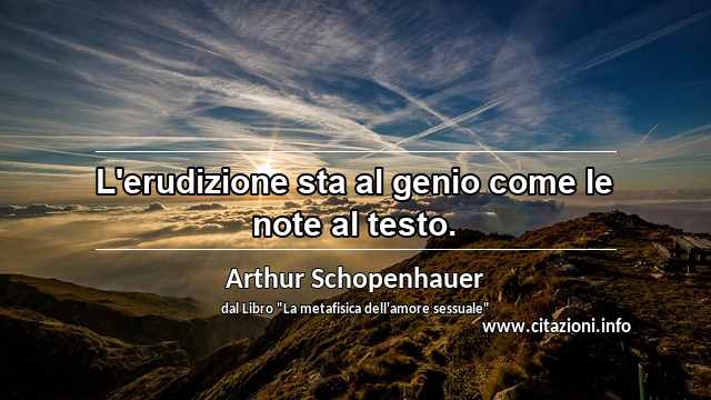 “L'erudizione sta al genio come le note al testo.”