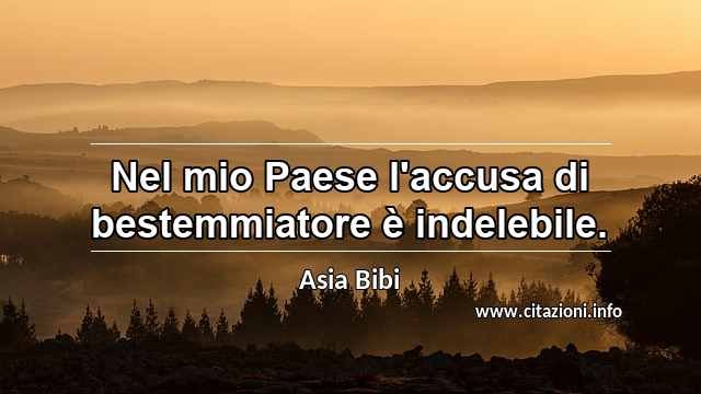 “Nel mio Paese l'accusa di bestemmiatore è indelebile.”