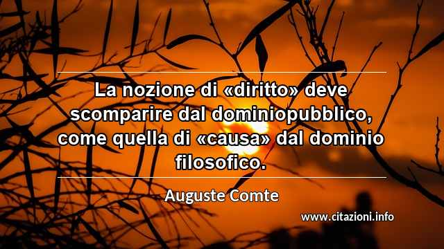 “La nozione di «diritto» deve scomparire dal dominiopubblico, come quella di «causa» dal dominio filosofico.”