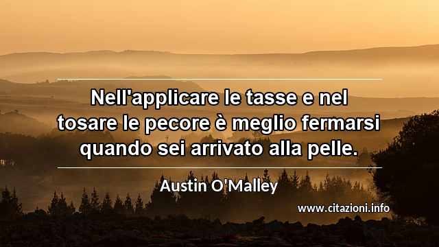“Nell'applicare le tasse e nel tosare le pecore è meglio fermarsi quando sei arrivato alla pelle.”