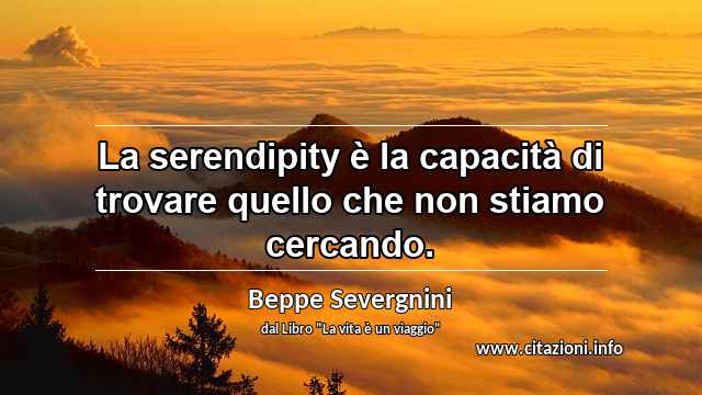 “La serendipity è la capacità di trovare quello che non stiamo cercando. ”