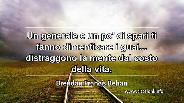 “Un generale e un po' di spari ti fanno dimenticare i guai... distraggono la mente dal costo della vita.”