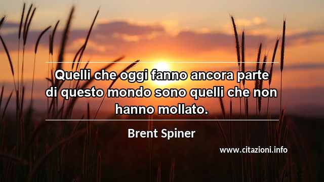 “Quelli che oggi fanno ancora parte di questo mondo sono quelli che non hanno mollato.”