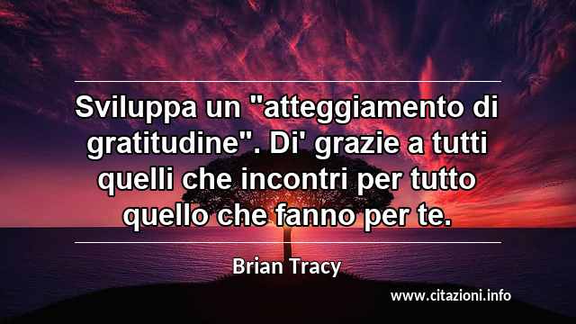 Sviluppa un "atteggiamento di gratitudine". Di' grazie a tutti quelli che incontri per tutto quello che fanno per te.