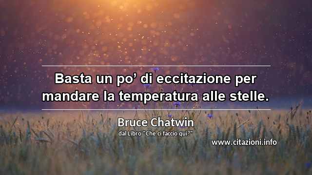 “Basta un po’ di eccitazione per mandare la temperatura alle stelle.”