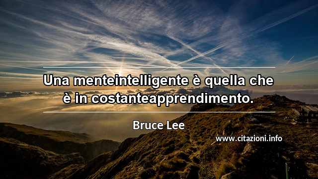 “Una menteintelligente è quella che è in costanteapprendimento.”