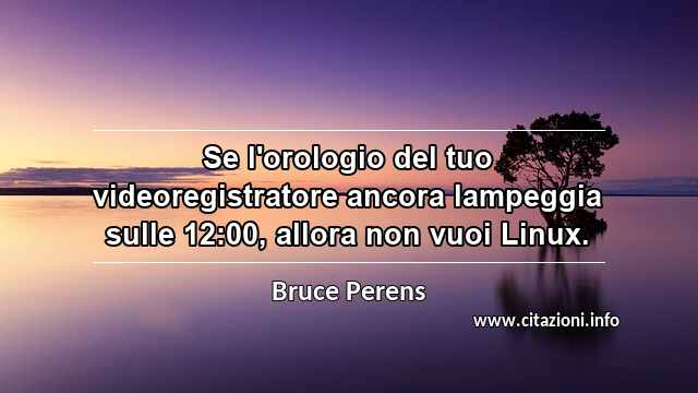 “Se l'orologio del tuo videoregistratore ancora lampeggia sulle 12:00, allora non vuoi Linux.”