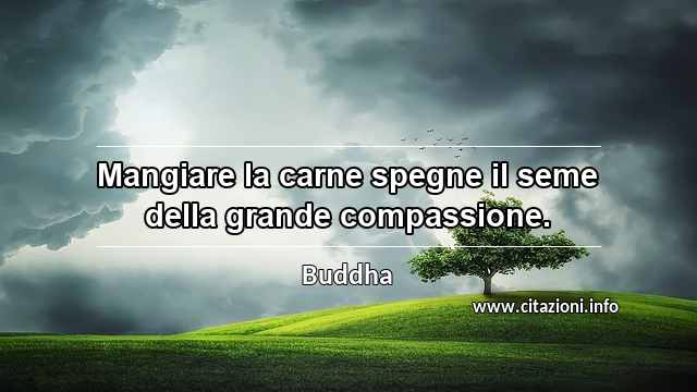 “Mangiare la carne spegne il seme della grande compassione.”