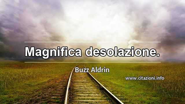“Magnifica desolazione.”