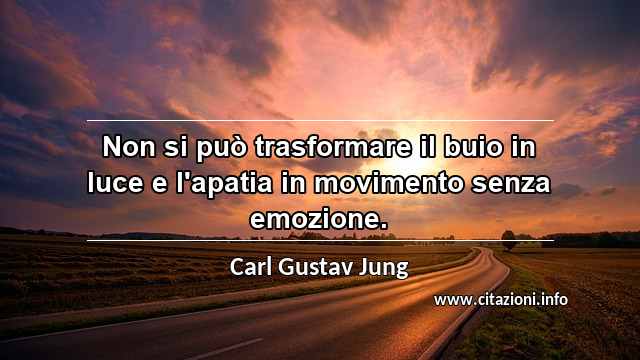 “Non si può trasformare il buio in luce e l'apatia in movimento senza emozione.”