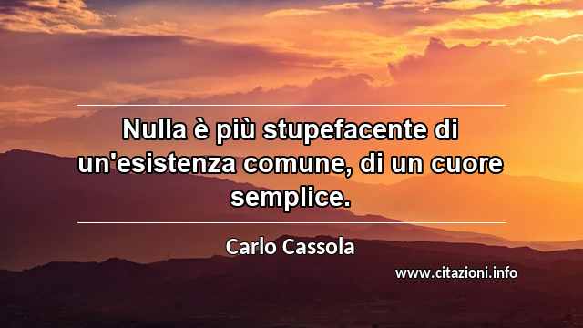 “Nulla è più stupefacente di un'esistenza comune, di un cuore semplice.”