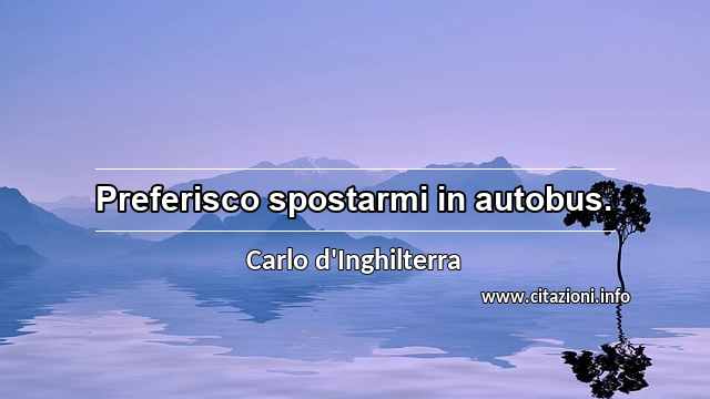 “Preferisco spostarmi in autobus.”