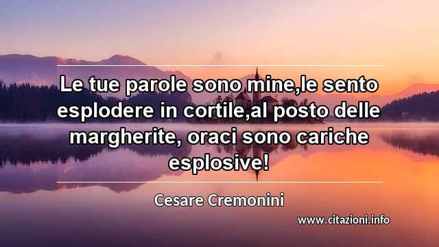 “Le tue parole sono mine,le sento esplodere in cortile,al posto delle margherite, oraci sono cariche esplosive!”