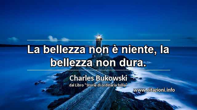 “La bellezza non è niente, la bellezza non dura.”