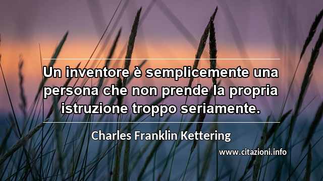 “Un inventore è semplicemente una persona che non prende la propria istruzione troppo seriamente.”