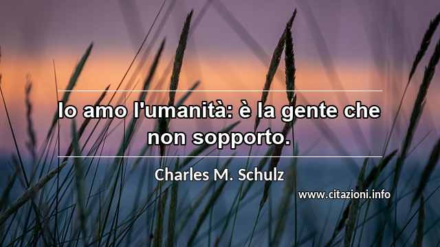 “Io amo l'umanità: è la gente che non sopporto.”
