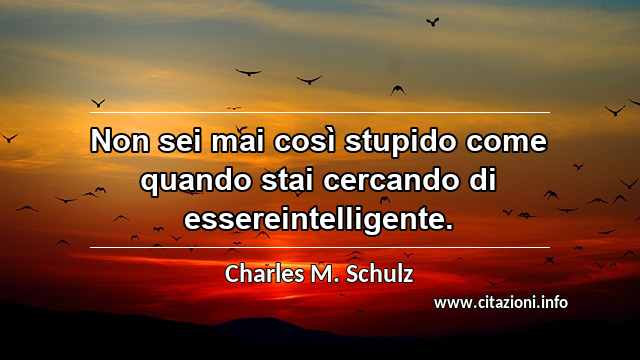 “Non sei mai così stupido come quando stai cercando di essereintelligente.”