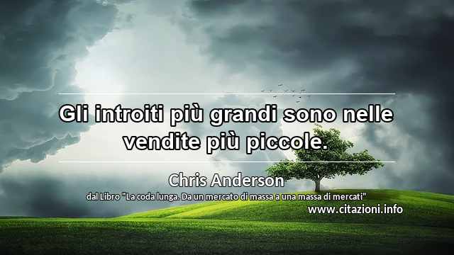 “Gli introiti più grandi sono nelle vendite più piccole.”