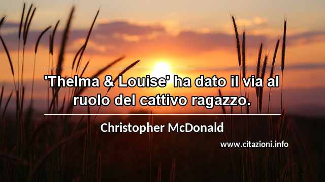 “'Thelma & Louise' ha dato il via al ruolo del cattivo ragazzo.”