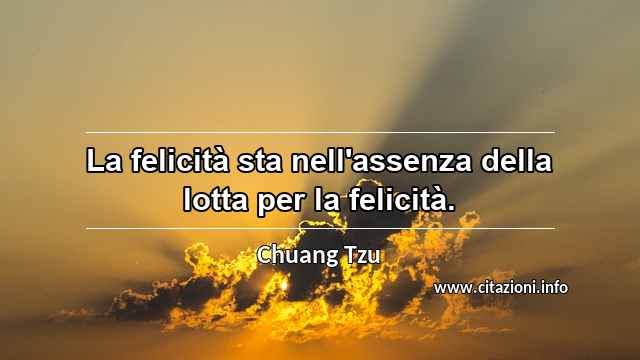 “La felicità sta nell'assenza della lotta per la felicità.”