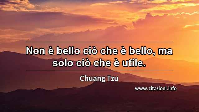 “Non è bello ciò che è bello, ma solo ciò che è utile.”