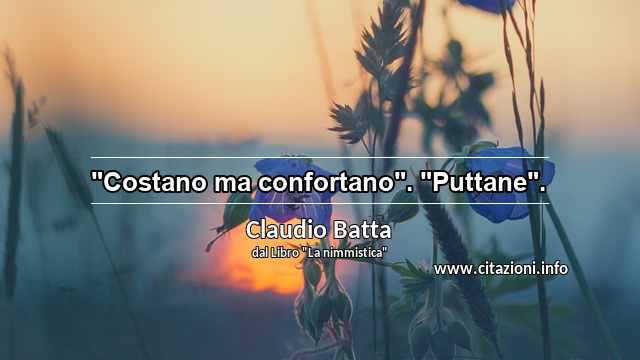 "Costano ma confortano". "Puttane".