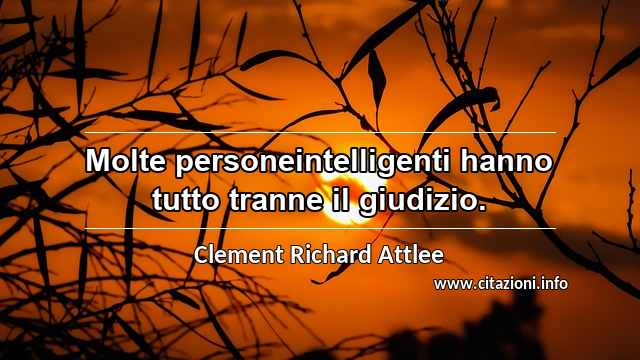 “Molte personeintelligenti hanno tutto tranne il giudizio.”