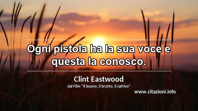 “Ogni pistola ha la sua voce e questa la conosco.”