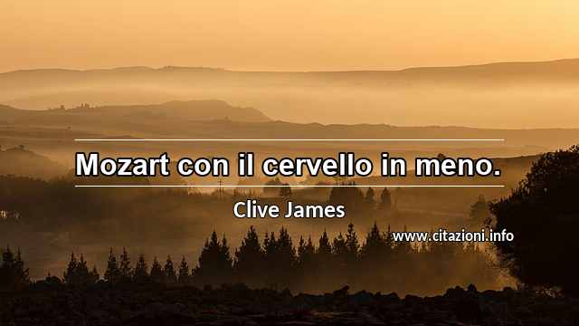 “Mozart con il cervello in meno.”