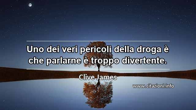 “Uno dei veri pericoli della droga è che parlarne è troppo divertente.”