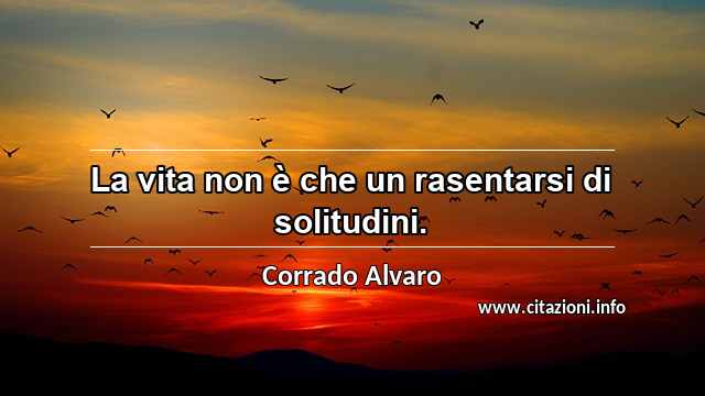 “La vita non è che un rasentarsi di solitudini.”