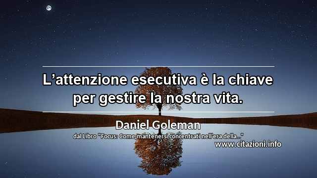 “L’attenzione esecutiva è la chiave per gestire la nostra vita.”