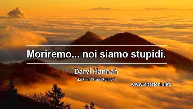 “Moriremo... noi siamo stupidi.”
