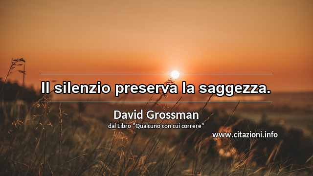 “Il silenzio preserva la saggezza.”