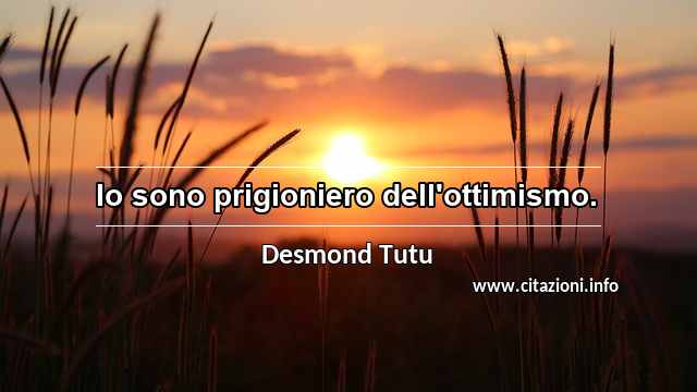 “Io sono prigioniero dell'ottimismo.”