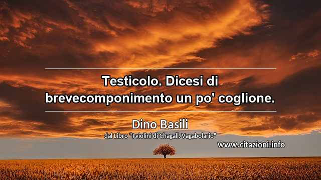 “Testicolo. Dicesi di brevecomponimento un po' coglione.”