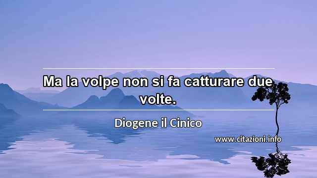 “Ma la volpe non si fa catturare due volte.”