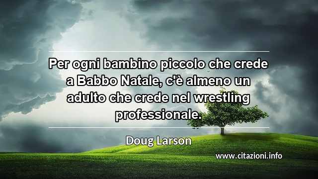 “Per ogni bambino piccolo che crede a Babbo Natale, c'è almeno un adulto che crede nel wrestling professionale.”