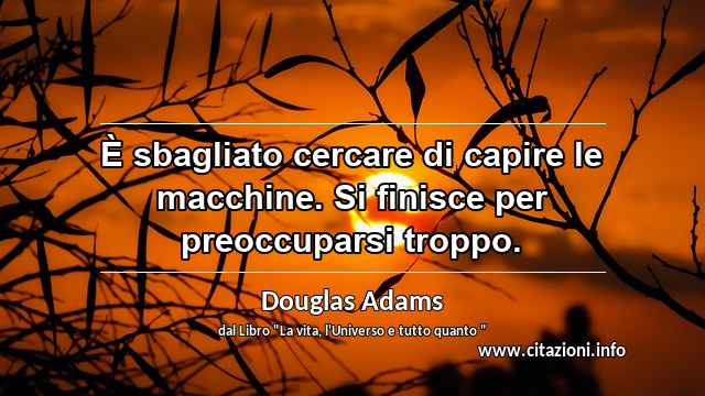 “È sbagliato cercare di capire le macchine. Si finisce per preoccuparsi troppo.”