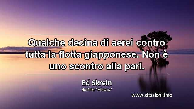 “Qualche decina di aerei contro tutta la flotta giapponese. Non è uno scontro alla pari.”