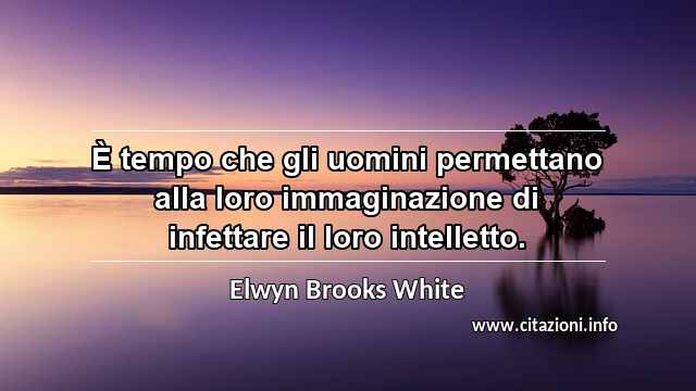 “È tempo che gli uomini permettano alla loro immaginazione di infettare il loro intelletto.”