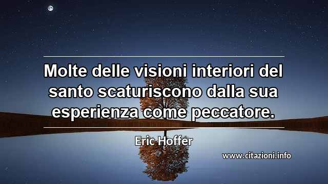 “Molte delle visioni interiori del santo scaturiscono dalla sua esperienza come peccatore.”