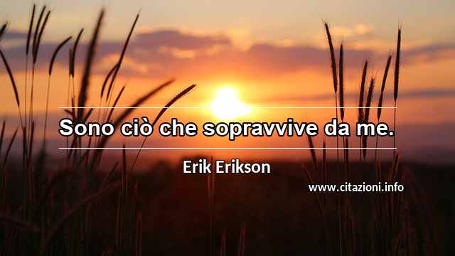 “Sono ciò che sopravvive da me.”